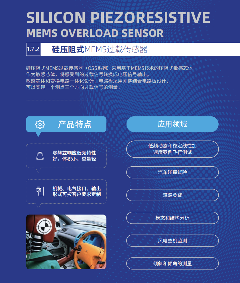 硅压阻式MEMS过载传感器