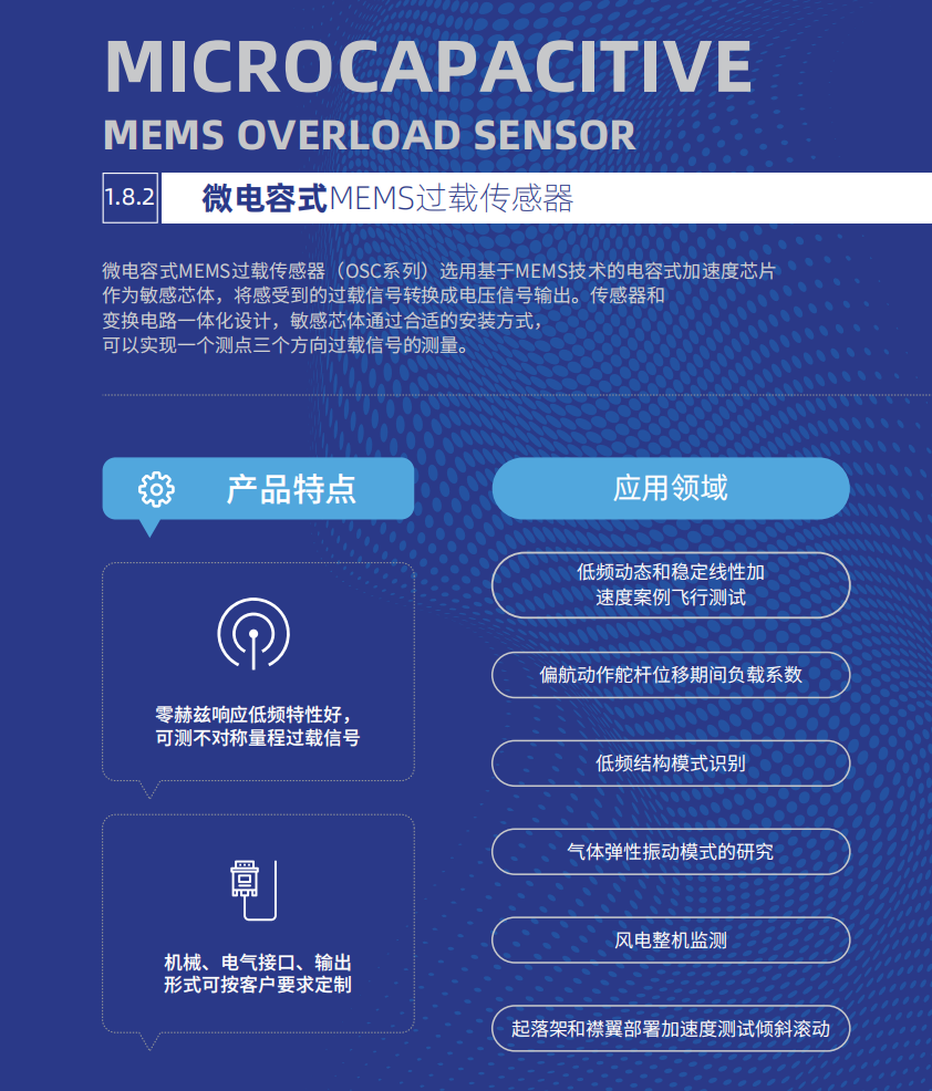 微电容式MEMS过载传感器