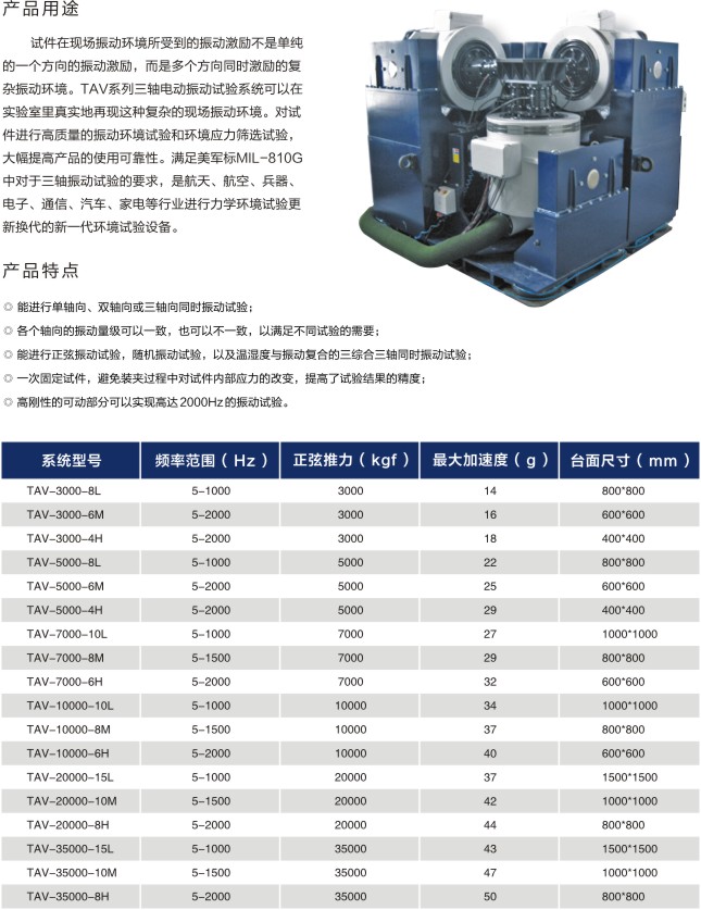 TVA系列 三轴电动振动试验系统